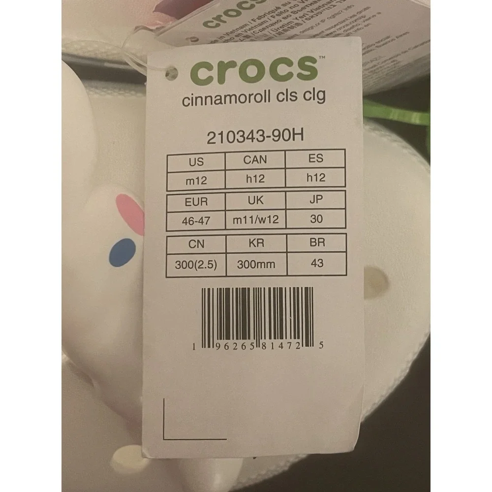NWT Men's Size 12 Crocs Hello Kitty & Friends Cinnamonroll **Missing A Jibbitz**